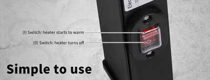 Aluminium Heated Towel Rail 7-Bar Electric Warmer Black.