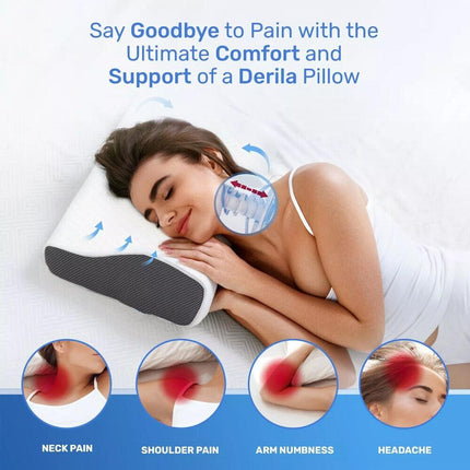 Cervical Memory Foam Pillow Butterfly Shape Standard Anti Snore.