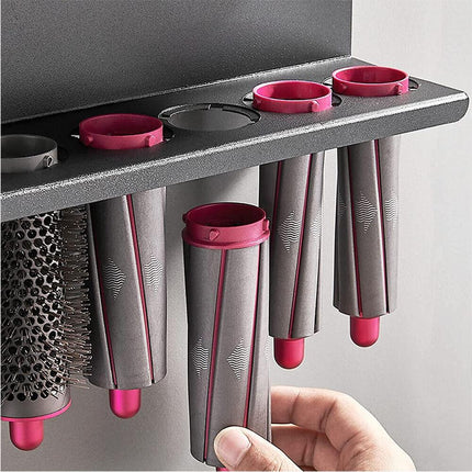 Black Space Aluminum Wall Mount Holder for Dyson Airwrap.