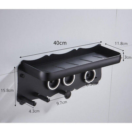 Magnetic Wall Mount Hair Dryer Holder for Dyson - Black Metal.