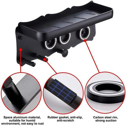 Magnetic Wall Mount Hair Dryer Holder for Dyson - Black Metal.