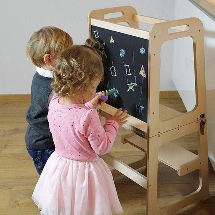 Wooden Toddler Step Stool Learning Tower Kitchen Safety.