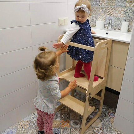 Wooden Toddler Step Stool Learning Tower Kitchen Safety.