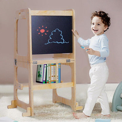 Wooden Toddler Step Stool Learning Tower Kitchen Safety.