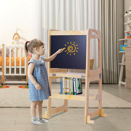 Wooden Toddler Step Stool Learning Tower Kitchen Safety.