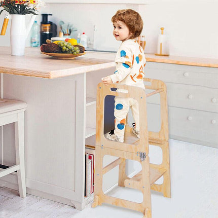 Wooden Toddler Step Stool Learning Tower Kitchen Safety.