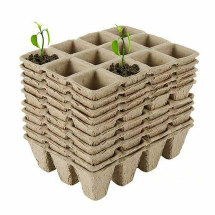 10pcs Biodegradable Seedling Trays 12-Hole Garden Starter.