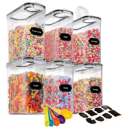 6PCS Food Storage Containers Kitchen Dry Pantry Organiser Airtight Lids.
