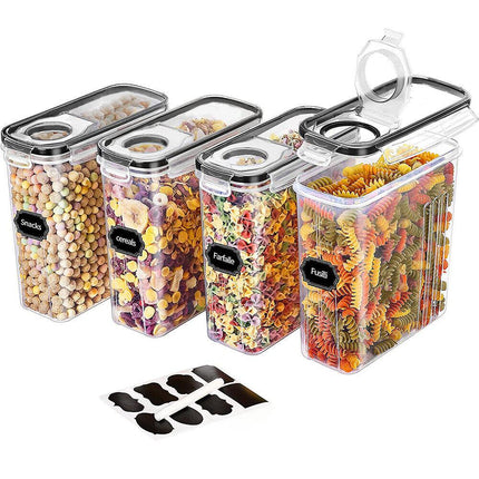 6PCS Food Storage Containers Kitchen Dry Pantry Organiser Airtight Lids.