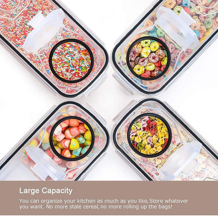 6PCS Food Storage Containers Kitchen Dry Pantry Organiser Airtight Lids.