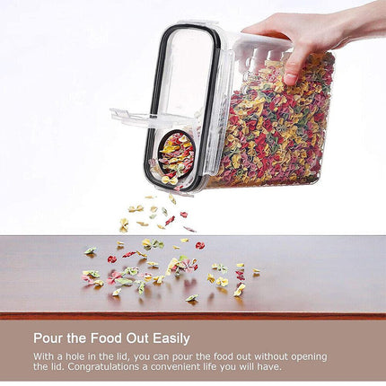6PCS Food Storage Containers Kitchen Dry Pantry Organiser Airtight Lids.