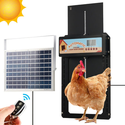 Automatic Chicken Coop Door Solar/Battery/AC 6W Aluminum Copper.