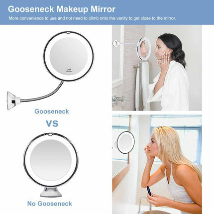 10X LED Magnifying Makeup Mirror 360° Rotation.