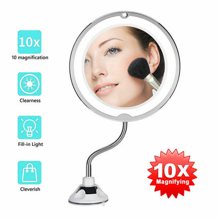 10X LED Magnifying Makeup Mirror 360° Rotation.
