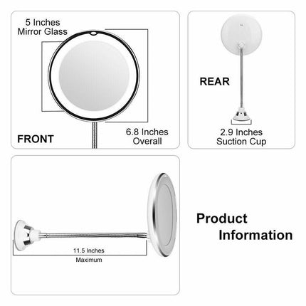 10X LED Magnifying Makeup Mirror 360° Rotation.