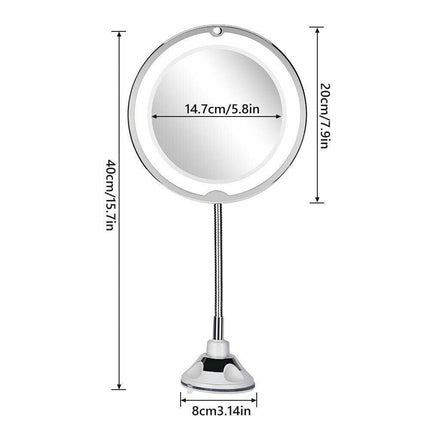 10X LED Magnifying Makeup Mirror 360° Rotation.
