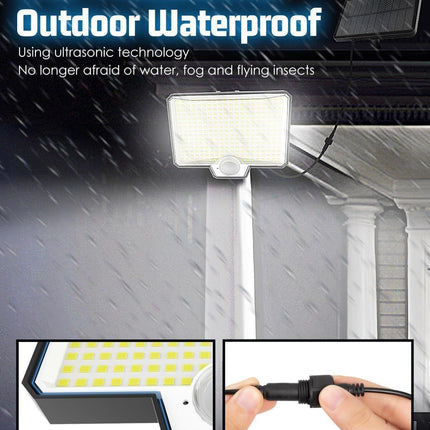 294 LED Solar Light Motion Sensor 6500K Black Outdoor Security Wall Flood Lamp.