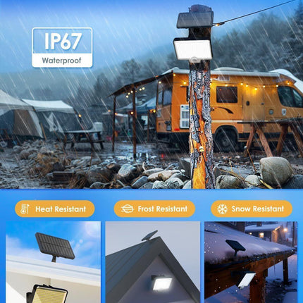 294 LED Solar Light Motion Sensor 6500K Black Outdoor Security Wall Flood Lamp.