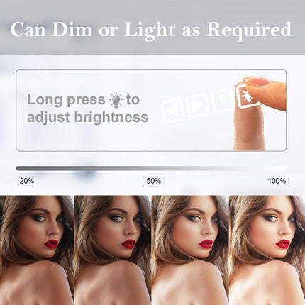Hollywood LED Vanity Mirror Bluetooth Rectangle White Silver.