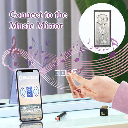 White Bluetooth Hollywood Mirror Rectangle Vanity Wall Light.