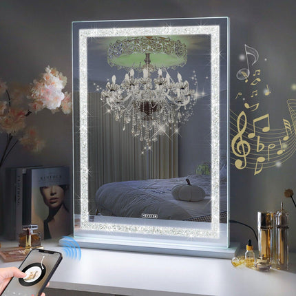 Crystal Vanity Mirror 80CM LED Bluetooth Magnifying.