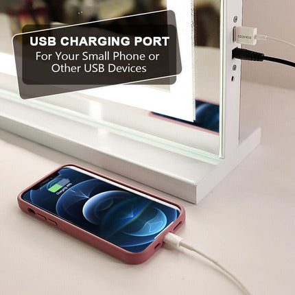 LED Makeup Mirror Bluetooth Touch Sensor Hollywood Vanity.