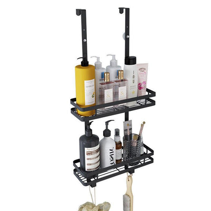 Black Aluminium Shower Caddy 74cm Hanging Storage Rack 35cm.