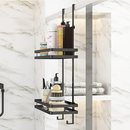 Black Aluminium Shower Caddy 74cm Hanging Storage Rack 35cm.