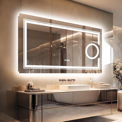 1200x600mm LED Bathroom Mirror Anti-fog Magnifying.