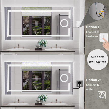 1200x600mm LED Bathroom Mirror Anti-fog Magnifying.