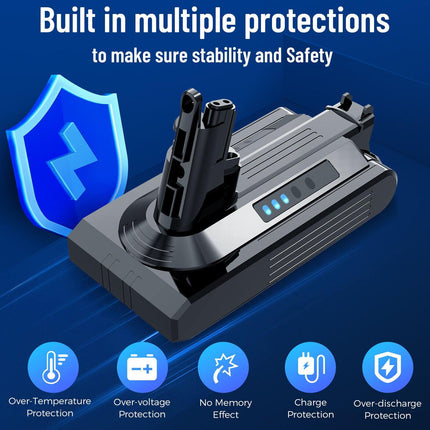 9500mAh Battery for Dyson V6 SV03 SV04 DC58 DC61 DC62.