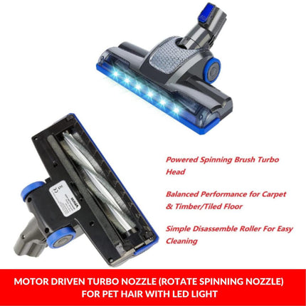 Enigma V8 22.2v Cordless Stick Vacuum Cleaner Blue + Toolkit.