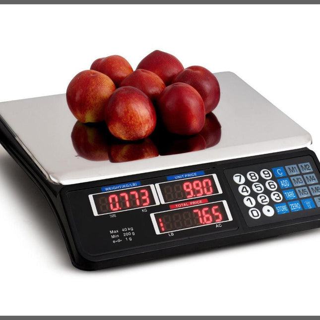 Digital Kitchen Scale 40kg 1g Increment Electronic Black.