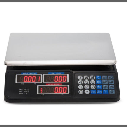 Digital Kitchen Scale 40kg 1g Increment Electronic Black.