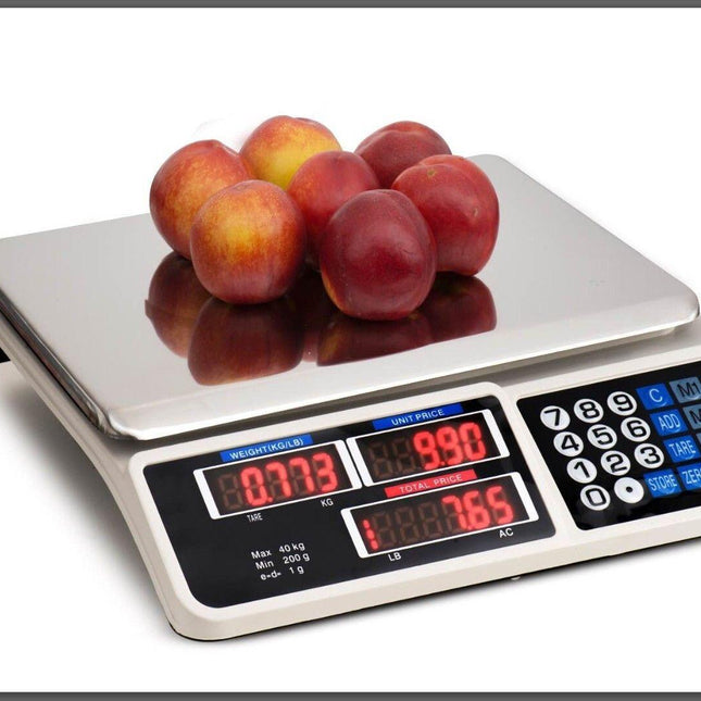 Digital Kitchen Scale Electronic 40KG 1g Increment White.