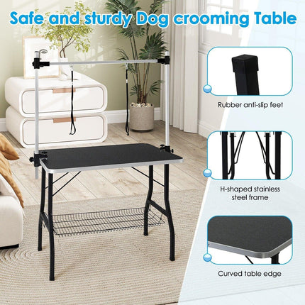 Adjustable Pet Grooming Table for Australian Cattle Dog, Foldable.