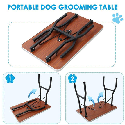 Adjustable Pet Grooming Table for Australian Cattle Dog, Foldable.