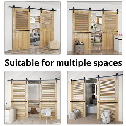 Sliding Barn Door Hardware Kit Rust Resistant Heavy Duty 1.83m.