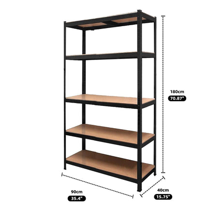 Heavy Duty Warehouse Shelving Rack Steel Garage Storage 180cm.