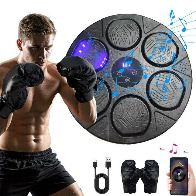 Bluetooth Smart Punching Bag Wall Pad 9 Speeds w/ Gloves.
