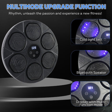 Bluetooth Smart Punching Bag Wall Pad 9 Speeds w/ Gloves.