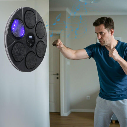 Bluetooth Smart Punching Bag Wall Pad 9 Speeds w/ Gloves.