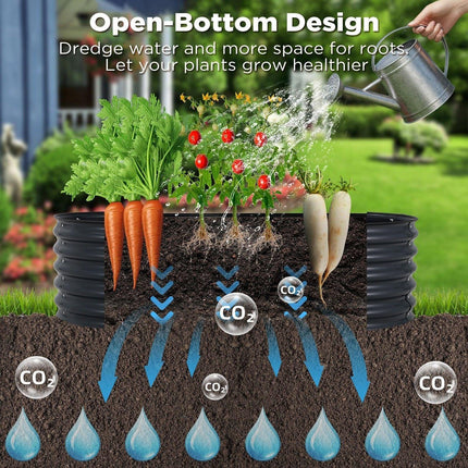 Oval Raised Garden Bed 160x80x42cm Galvanised Steel Planter.