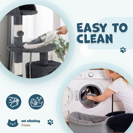 Cat Tower Tree Scratching Post Dark Grey Condo 112cm.