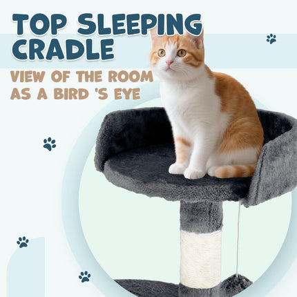 Cat Tower Tree Condo Scratching Post Dark Grey 142cm.