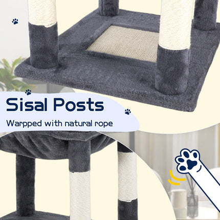 Cat Tower Tree Condo Scratching Post Dark Grey 142cm.