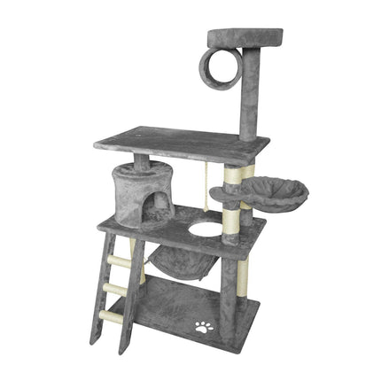 Grey Cat Tree Tower Condo Scratching Post Bed Stand 1.4M.