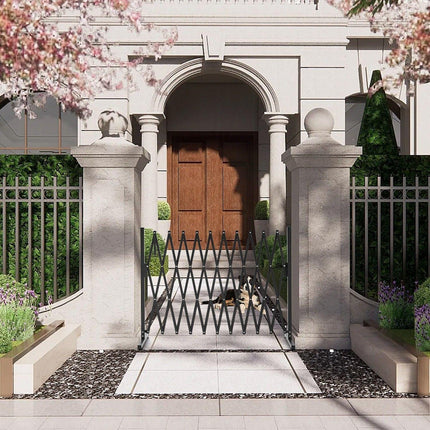 Retractable Aluminium Garden Gate Pet Fence Durable Indoor Outdoor.