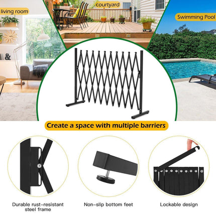 Retractable Aluminium Garden Gate Pet Fence Durable Indoor Outdoor.