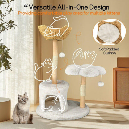 Cat Tree Condo Activity Center Sisal Scratcher Tower.
